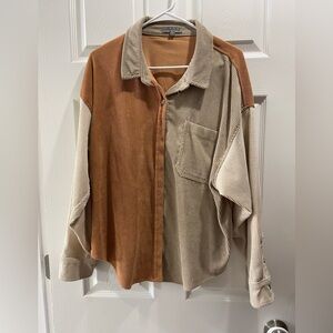 Color-block button down shirt